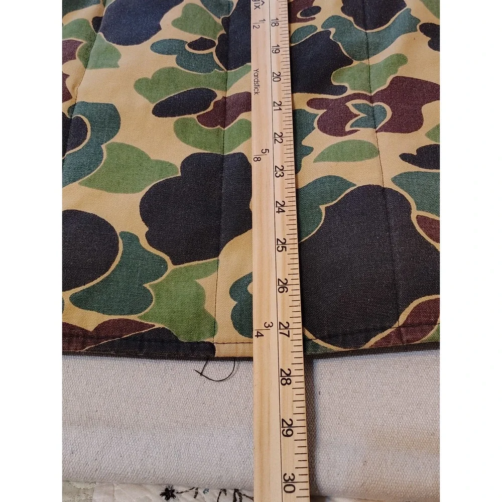 Vintage 60s 70s‎ Camouflage Duck Print Insulated Mens Quilted Winter Coat Sz L